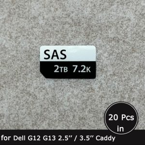 2TB 7.2K SAS HDD caddy label sticker for Dell